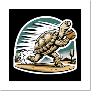 Baseball Player desert turtle Posters and Art